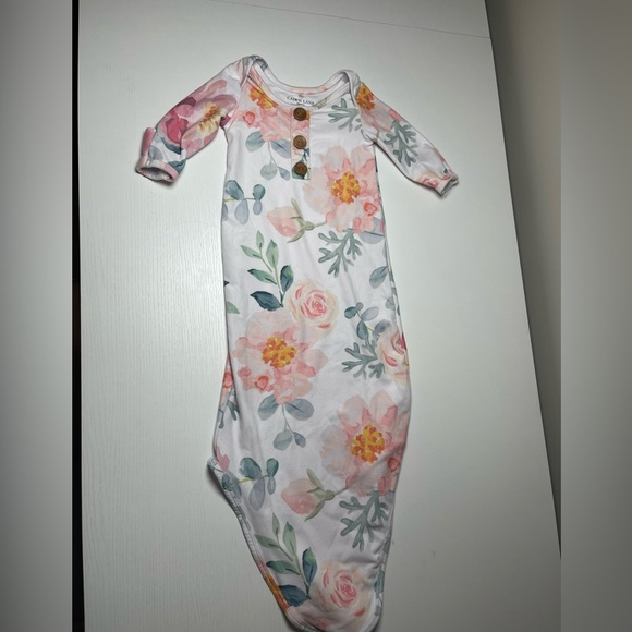 Caden Lane Floral Newborn Knot Gown - Picture 1 of 3